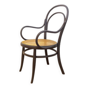 Curved Bentwood Armchair with Grid Seat