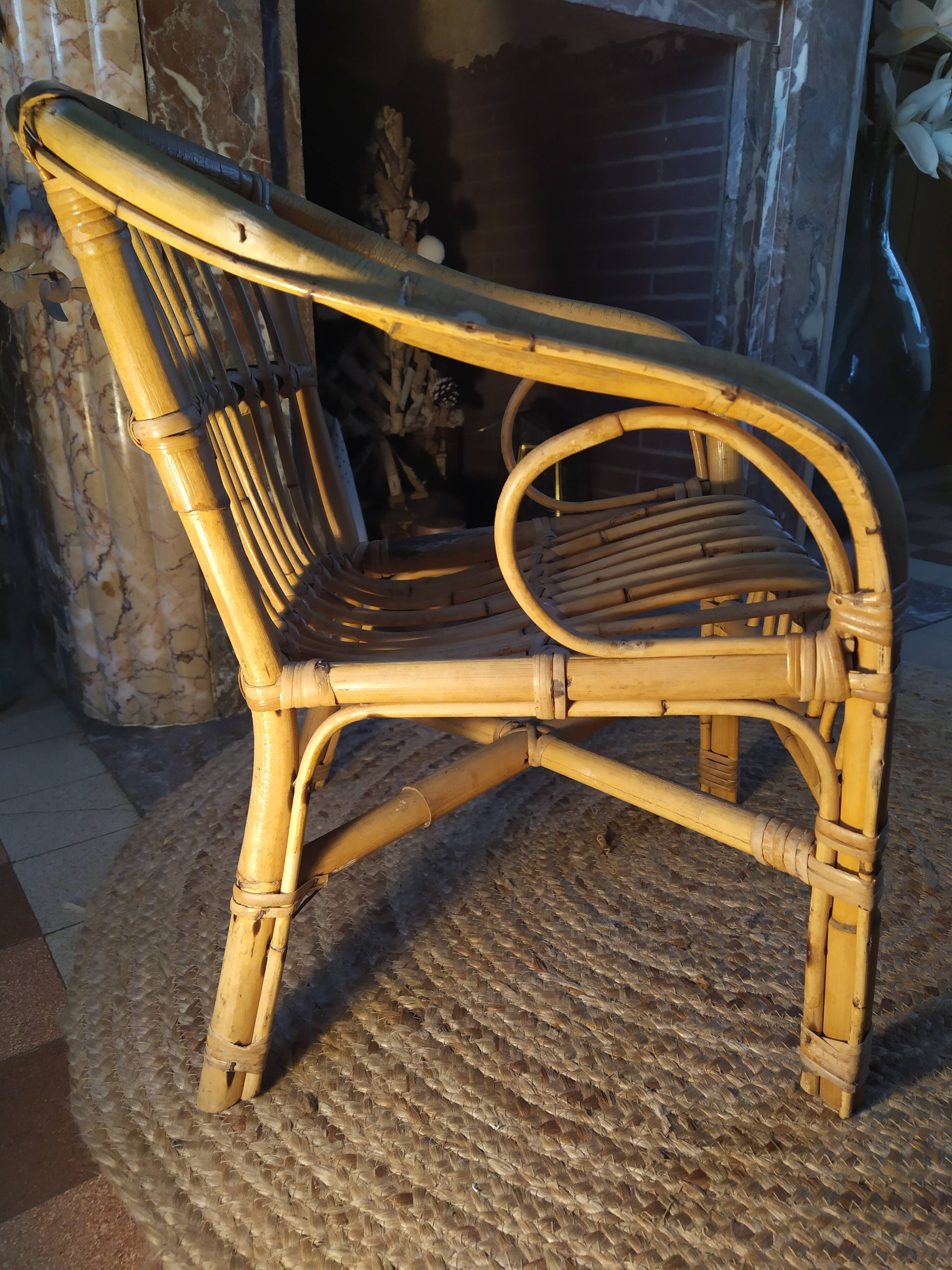 Children's rattan armchair