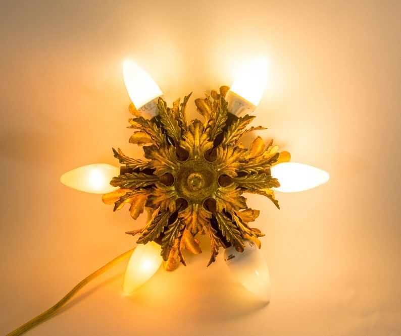 Recessed ceiling lamp with floral shape of Italian design 50s