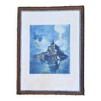 Le Querrec Lithograph Moonlight Effect on Mont Saint Michel 15/350