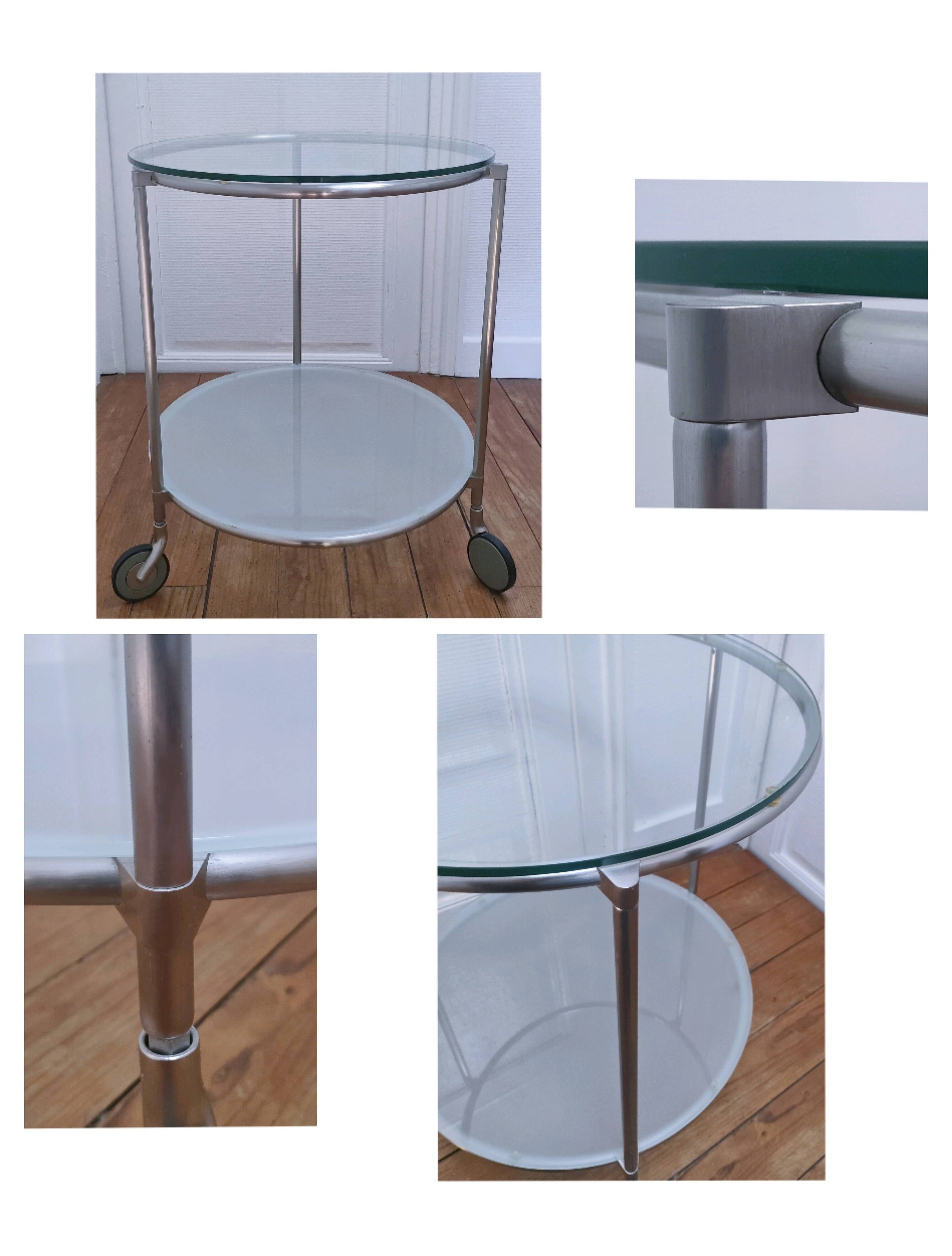 "Strind" side table glass metal Ehlen Johansson design