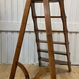 Late 19th century walnut library stepladder