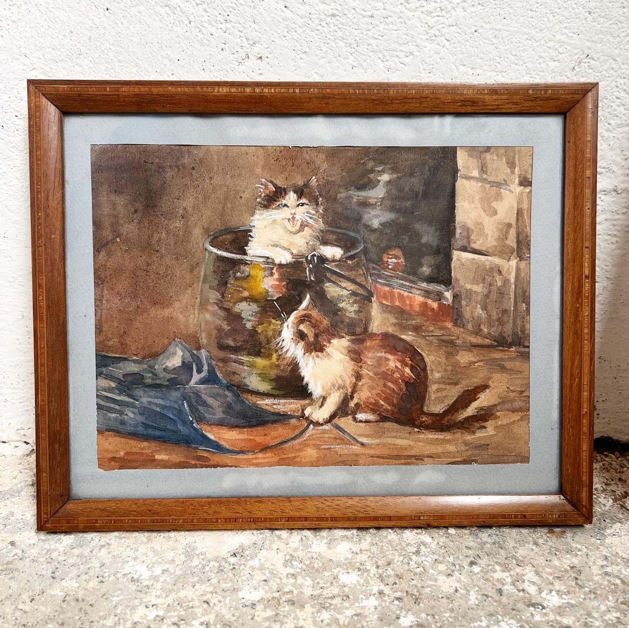 Watercolor to the two cats