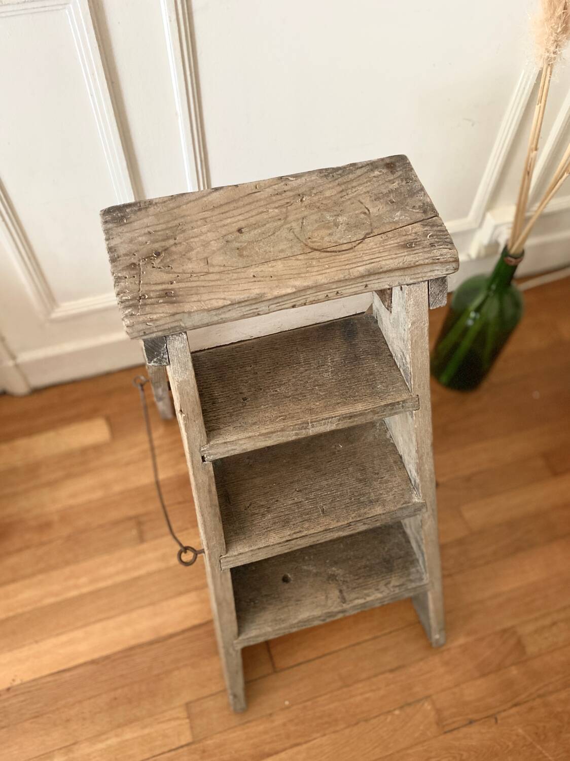 Antique wooden folding stepladder