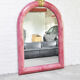 Pink Lacquered Goatskin Mirror by Karl Springer, 1970s
