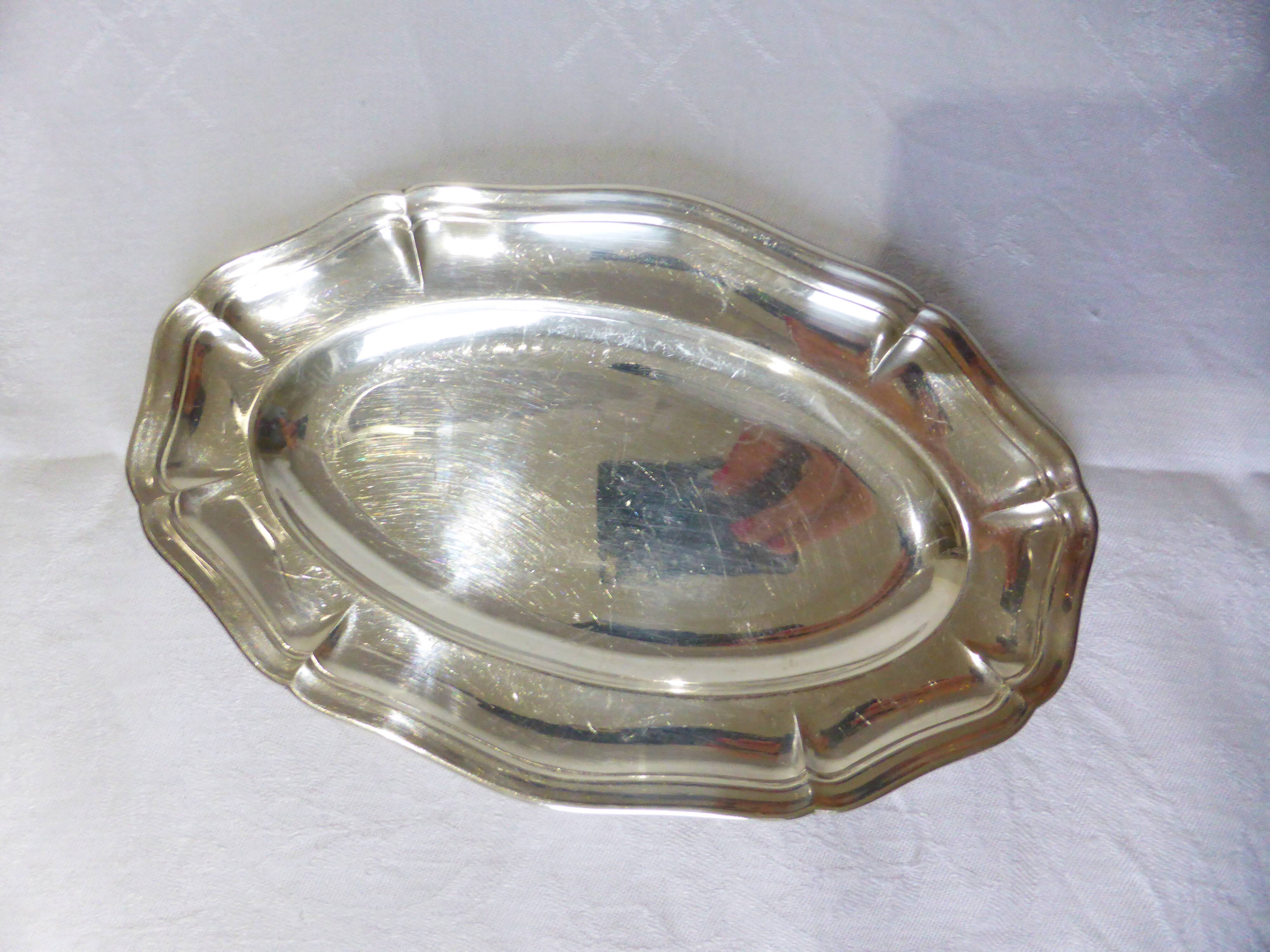 Oval dish Ercuis in silver metal