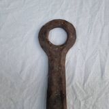 Pair of antique 15th century medieval castle wrought iron candlesticks