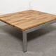 Pair of coffee tables or side tables in solid oak, France circa 1970.