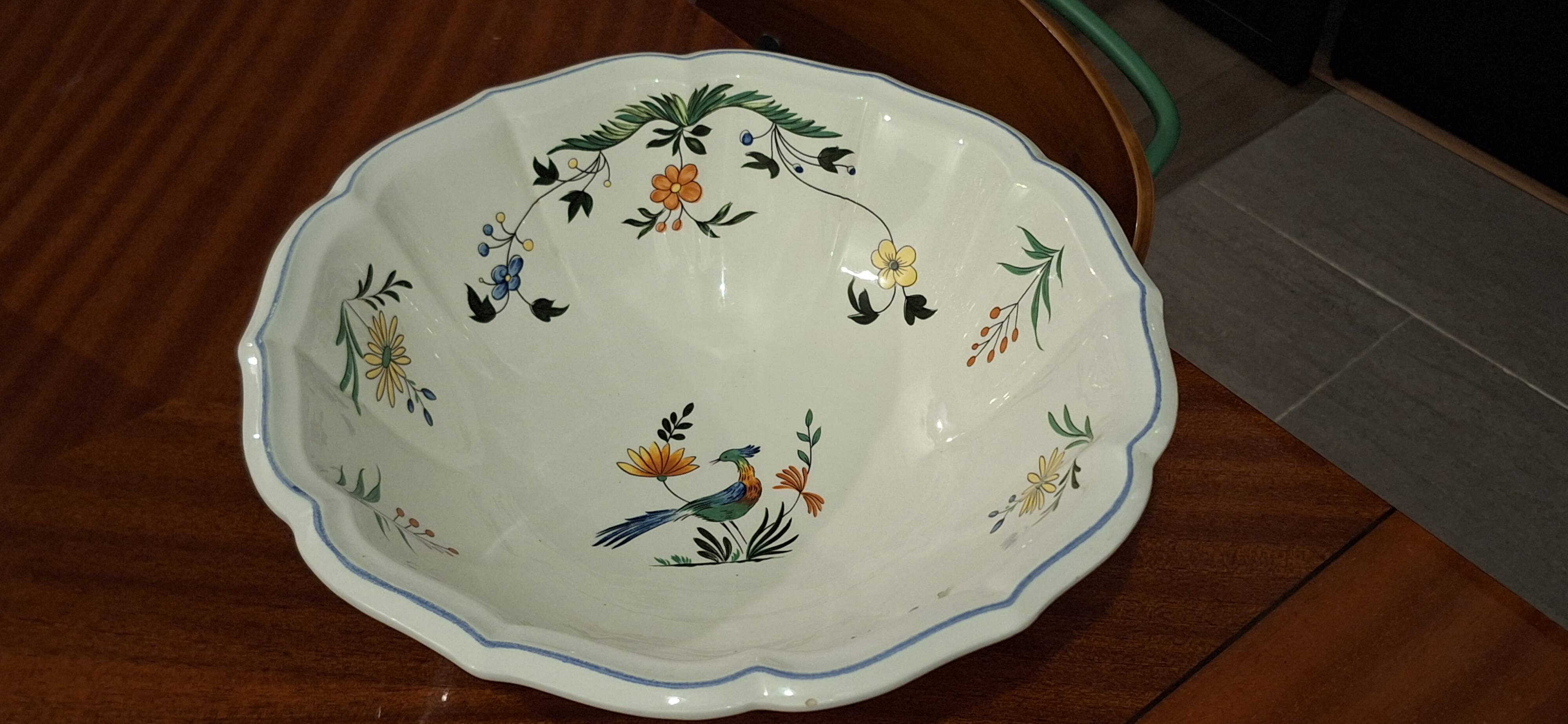 Saladier Porcelaine de Gien Oiseaux du Paradis