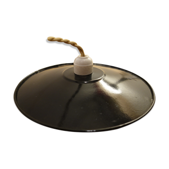 Black enamelled suspension with porcelain rosette