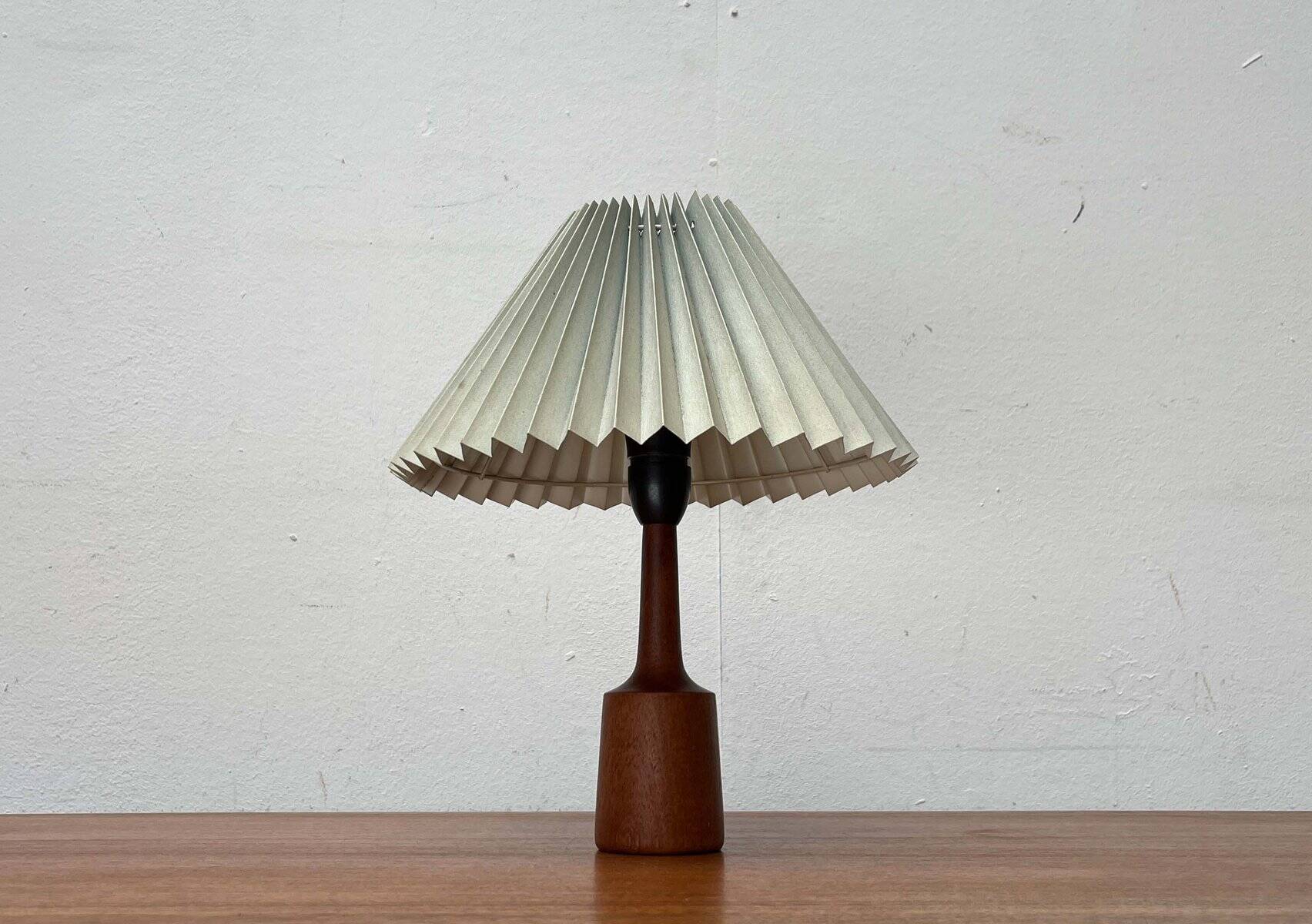 Danish modern teak table lamp from the mid-century, 1960s.