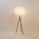 Vintage cocoon tripod floor lamp with brass details, 1960s