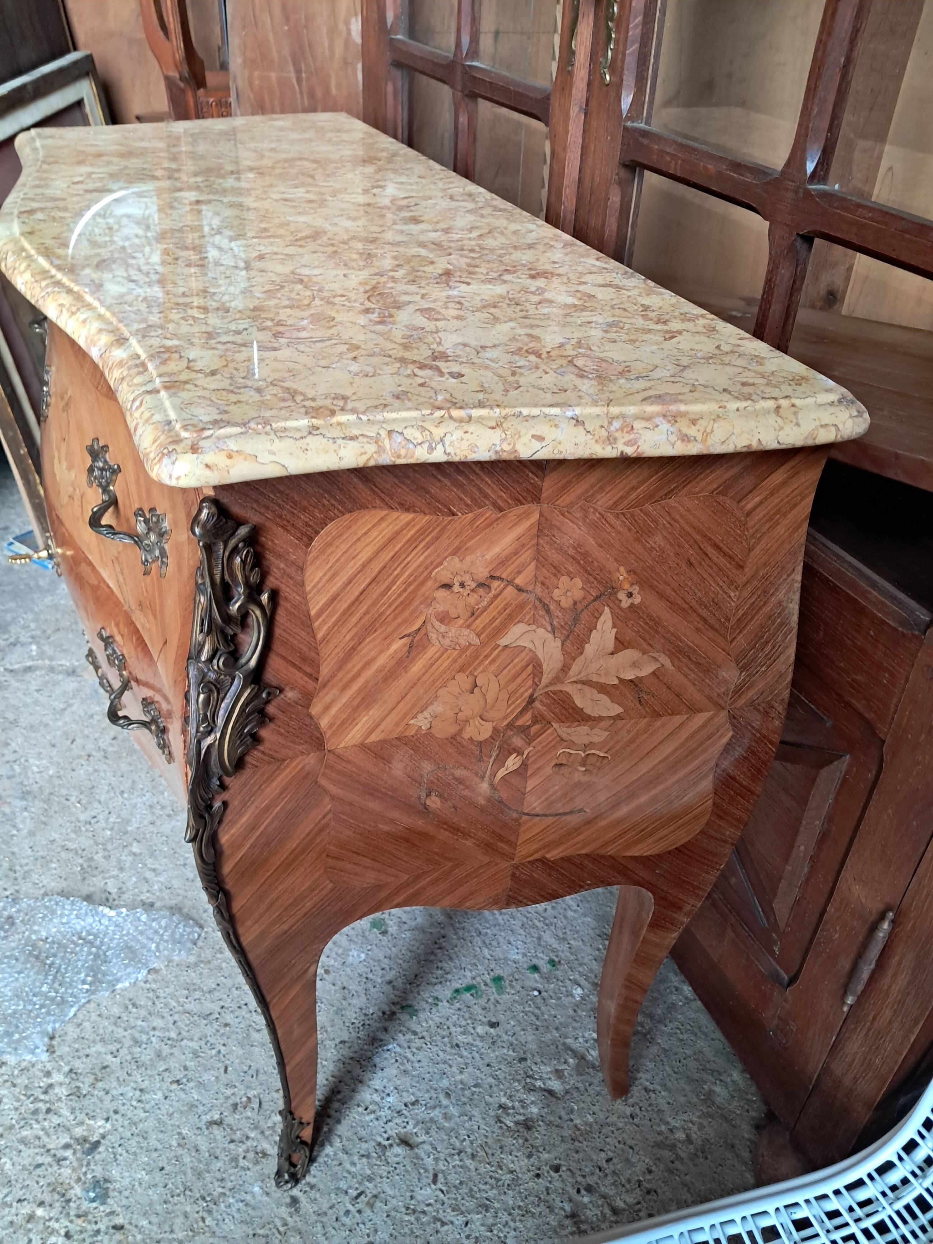 Louis XV style marquetry chest of drawers