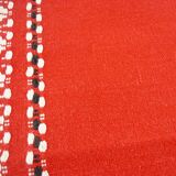 11 red cotton napkins - embroidered Basque style