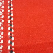11 serviettes de table en  coton rouge - motifs brodés style basque