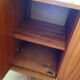 Varnished wooden sideboard with glass storage / vintage 60s-70s