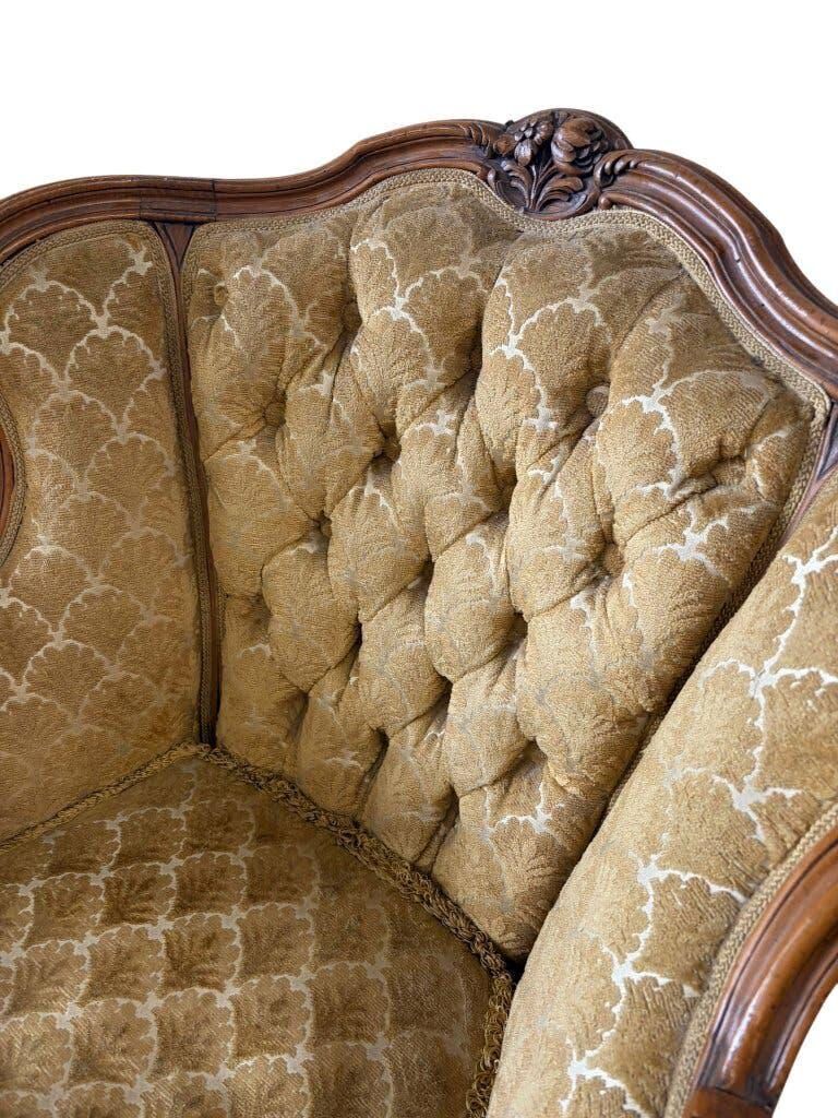 Fauteuil baroque vintage jaune doré / une place / canapé