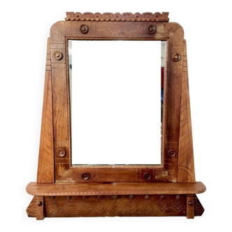 Miroir en bois ancien  « Art and Craft »