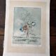 Original Engraving Bernard Louedin 1978 "Thistles of the Marsh" Signed Numbered