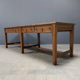 Large antique drapery fabric table