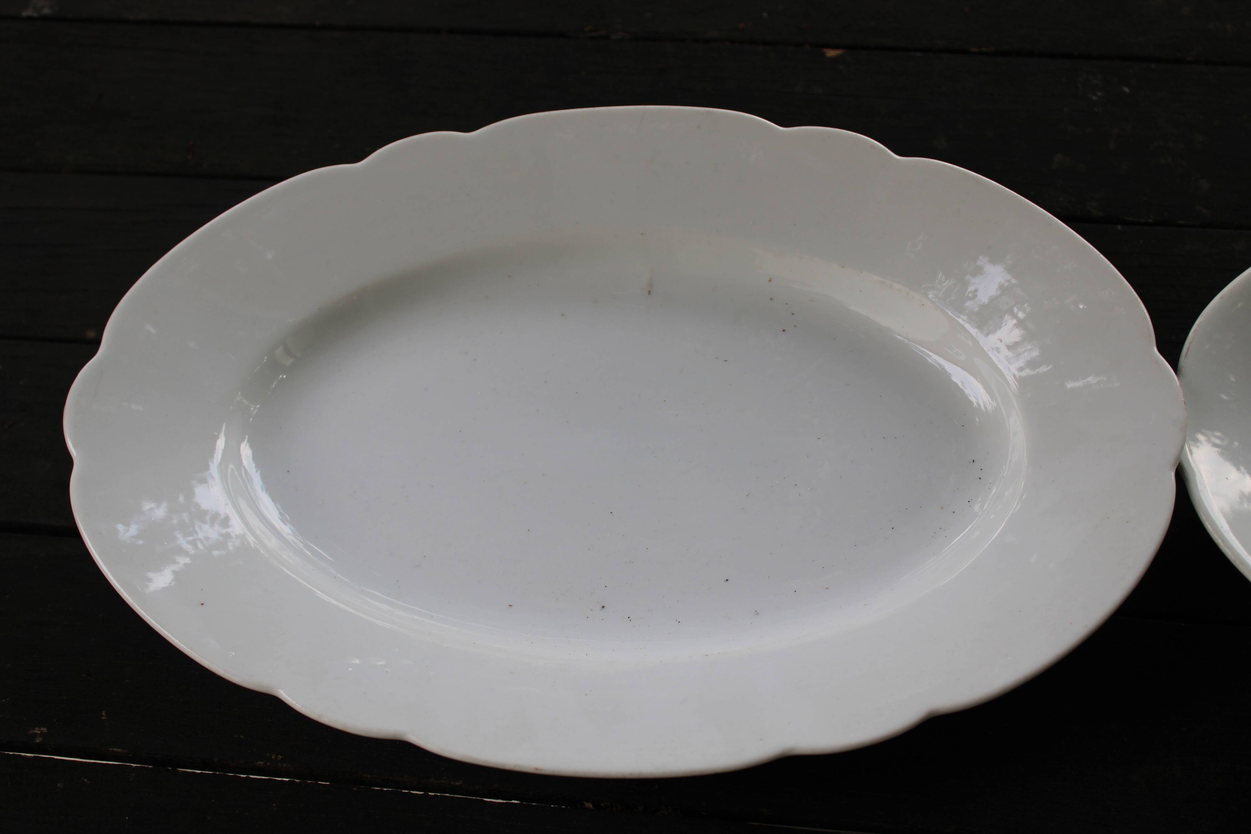 Set of two oval earthenware dishes