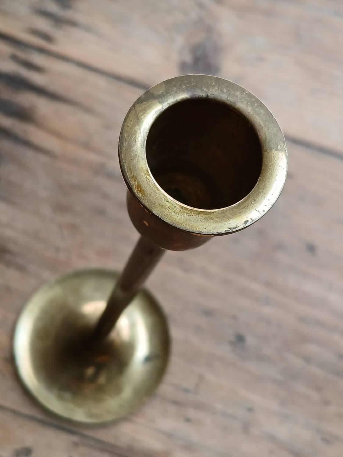 Brass candle holder, straight shape