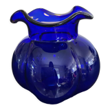 Vintage vase in blue glass paste