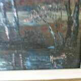 Tableau peinture au couteau intitulée crepuscule