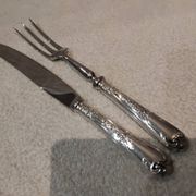 Carving service for 2 pieces, silver-plated metal, Ercuis silversmith, Louis XV style, 29
