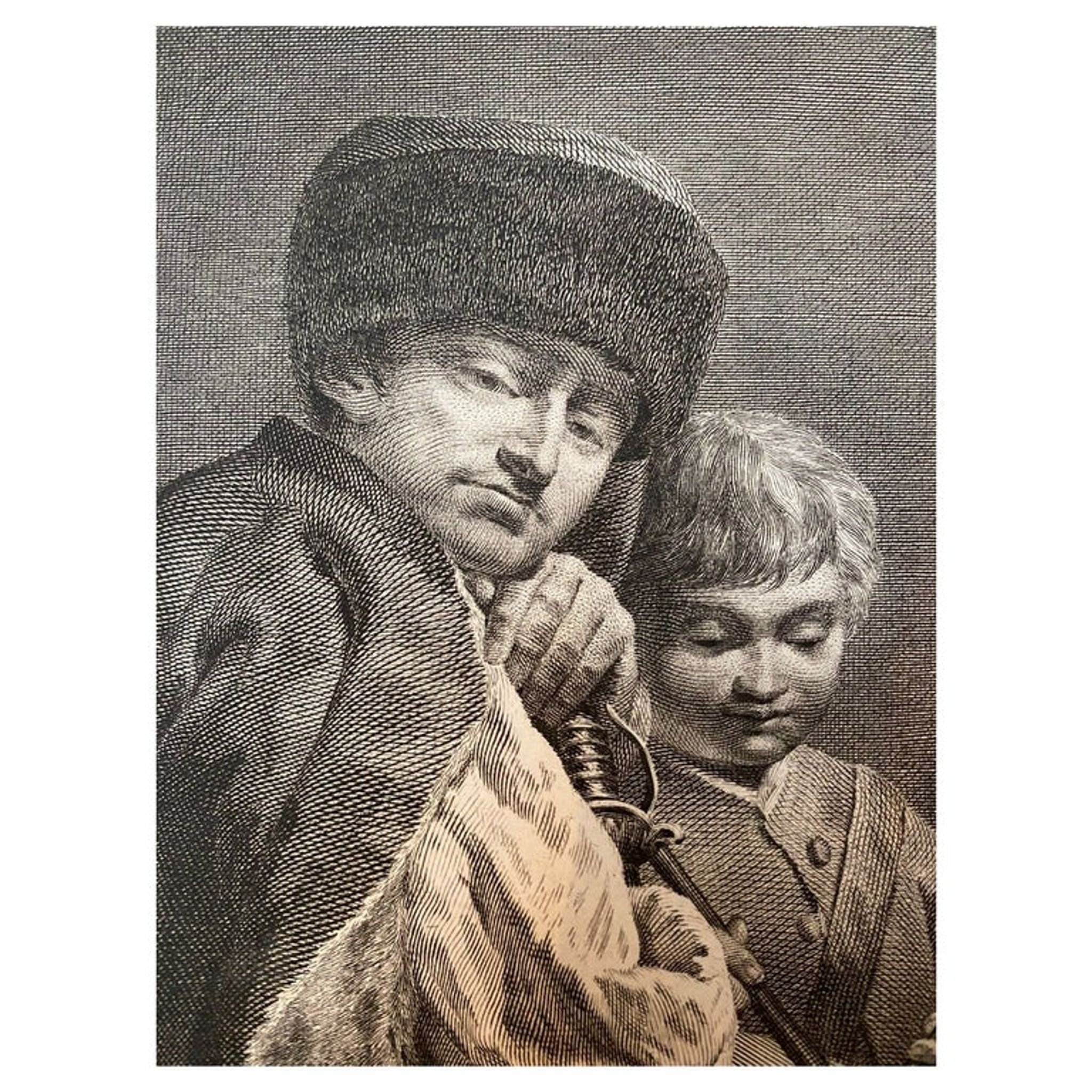 Giuseppe Angeli, La leçon de Tambour, engraving by H. Lallemand, xiXth century