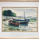 Watercolor Louis PARRENS 1904-1993.Lesconil