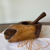Olive mortar and pestle