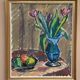 Original Swedish Oil on Canvas - 'Tulips' by Knut Lindström - Signed - Dated 1966 - Framed