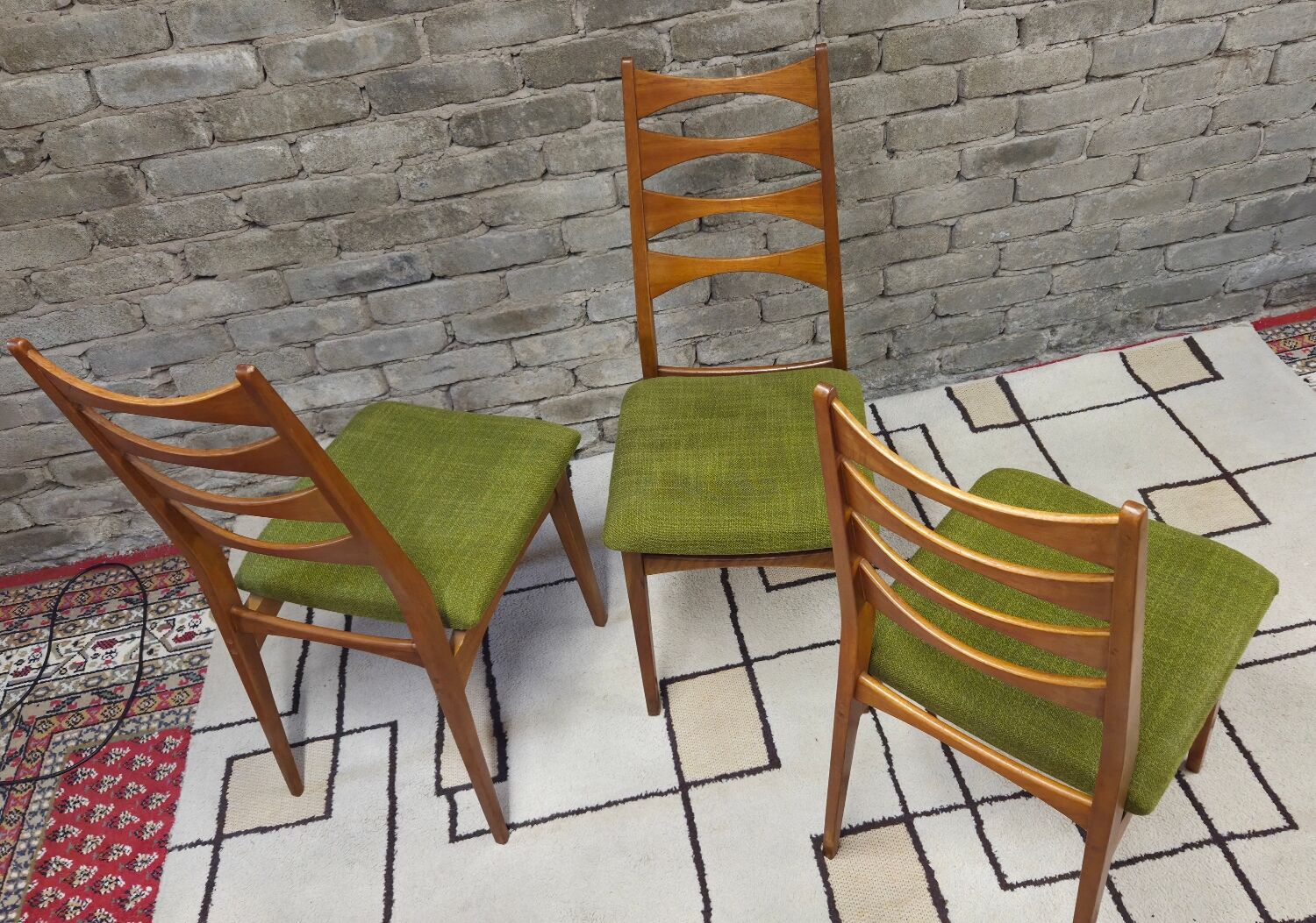 Set of 3 Scandinavian chairs from the 1960s.