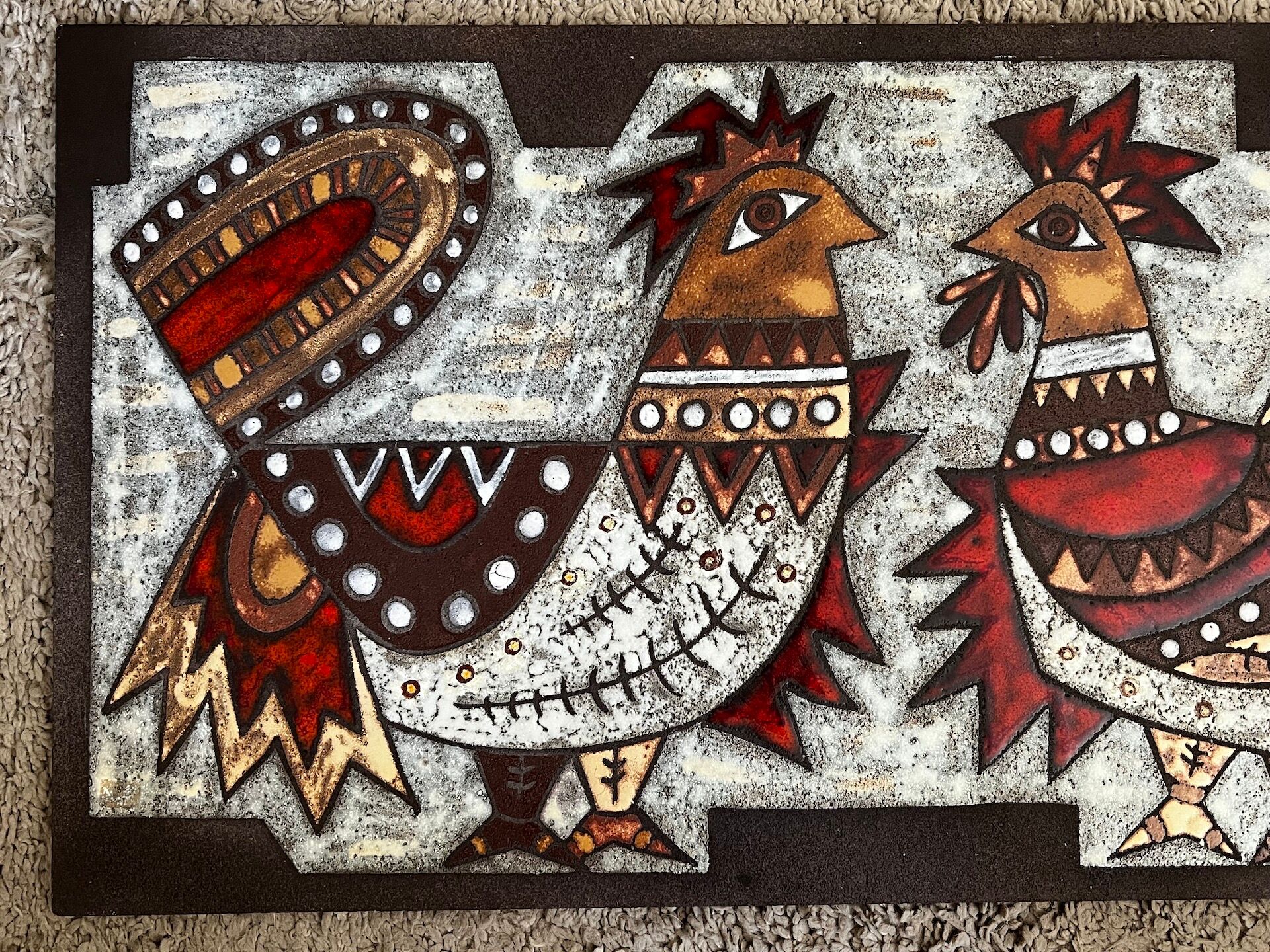 Decorative plate of max and dominique picard, vallauris - 1960