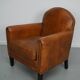 Vintage Dutch leather club chair in cognac color