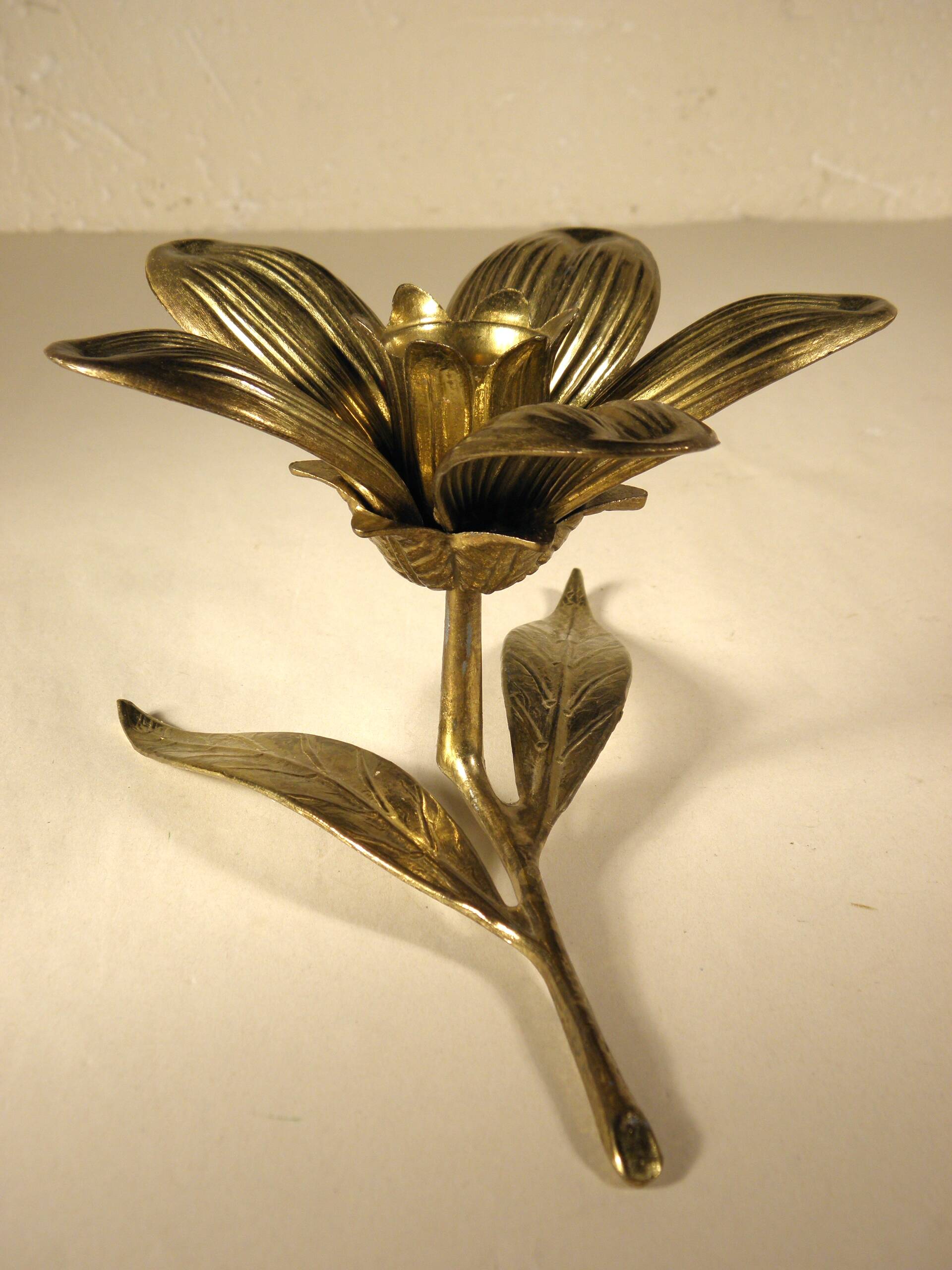Brass "flower" candle holder - ashtray