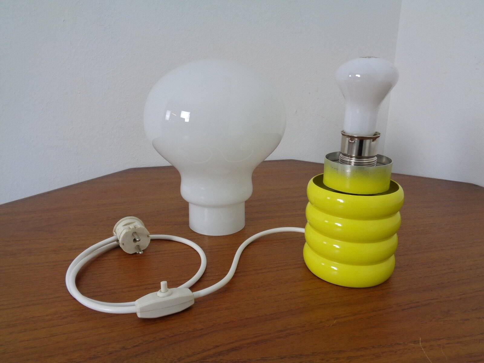 Yellow Opaline Glass Bulb Lamp by Ingo Maurer for M Design, 1960s