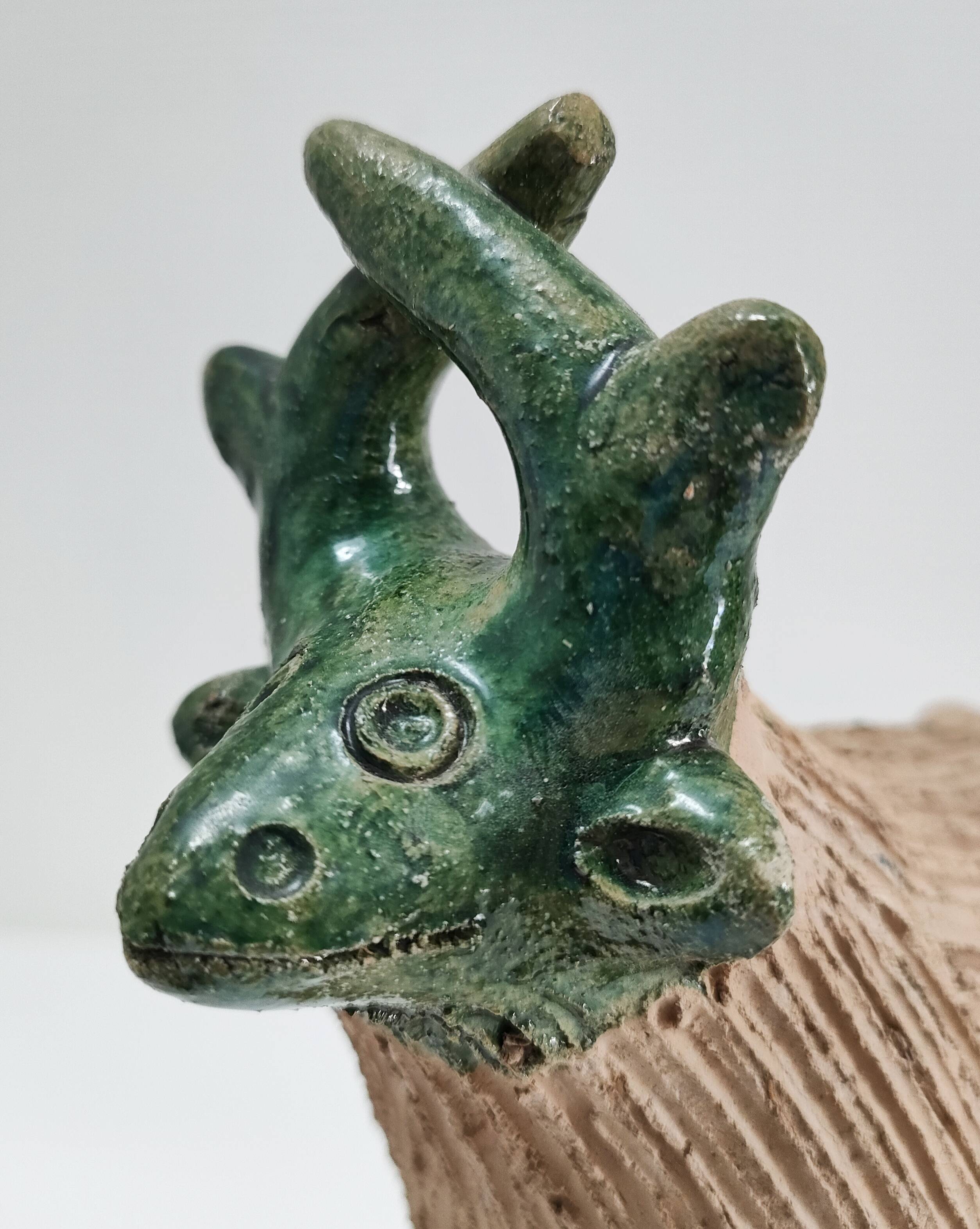 Vase picnic zoomorphic cow ceramic 70s