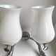 Duo of wall lamps in chrome metal and Opalines Japanese 50s