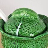 Vintage Ceramic Bordallo Pinheiro Cabbage Tureen Bowl, Portugal 60s