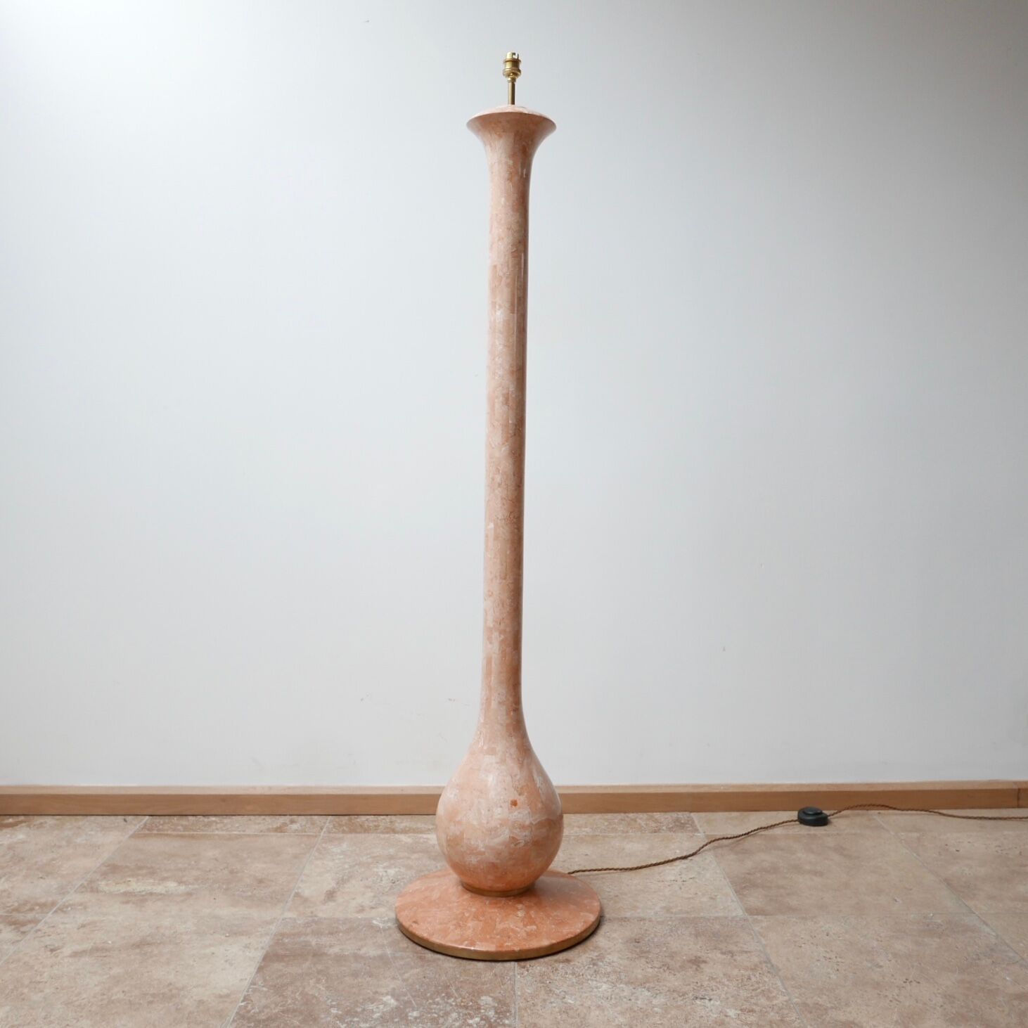 Tessalated pink marble floor lamp