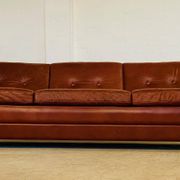 Vintage Danish mid-century Svend Skipper leather club chairs 1970s
