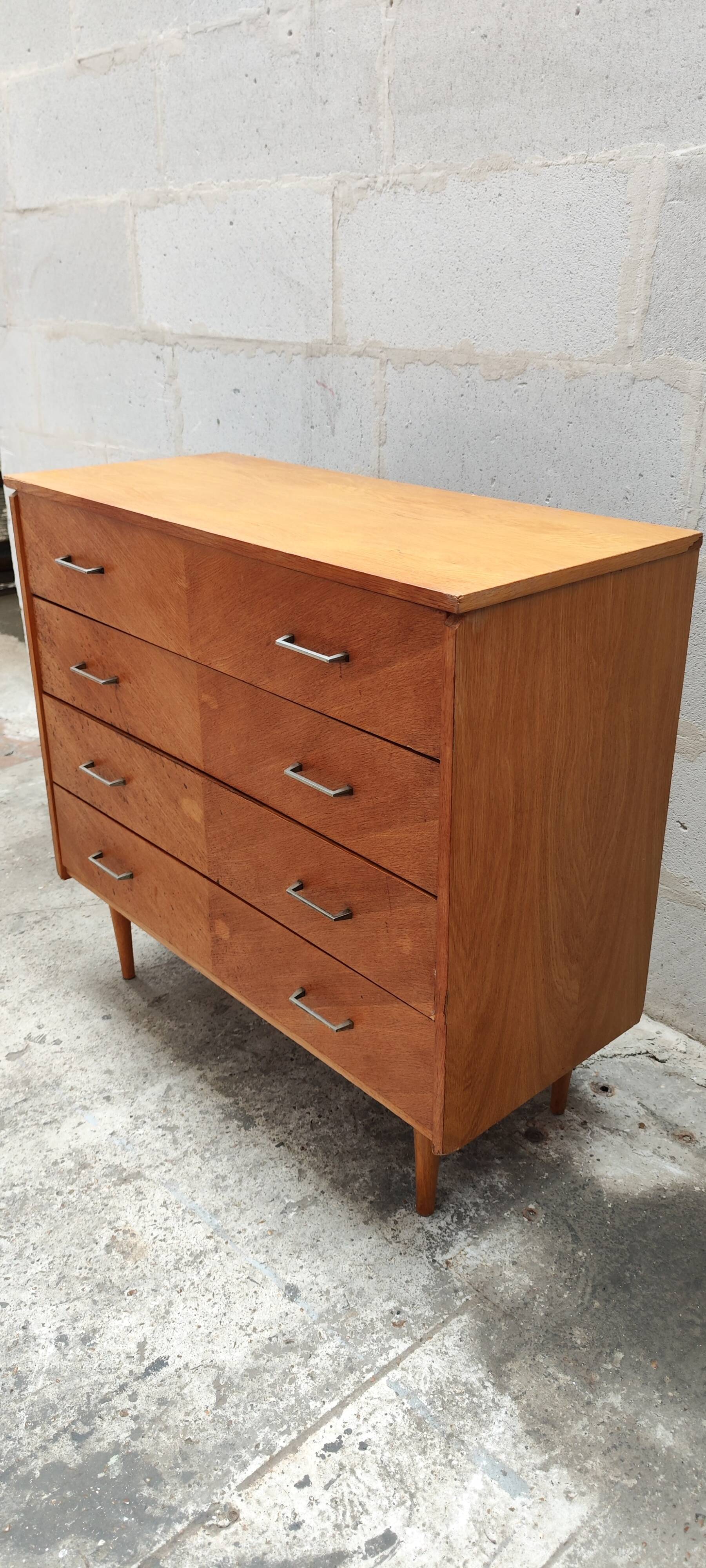 Vintage four-drawer chest of drawers circa 1960