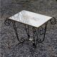 Coffee table end of sofa of the 50s mirror tray base wrought iron