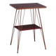 Vintage metal side table with double glass top, Italy, 1960s.