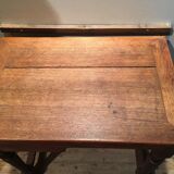 Rustic oak writing table with drawer