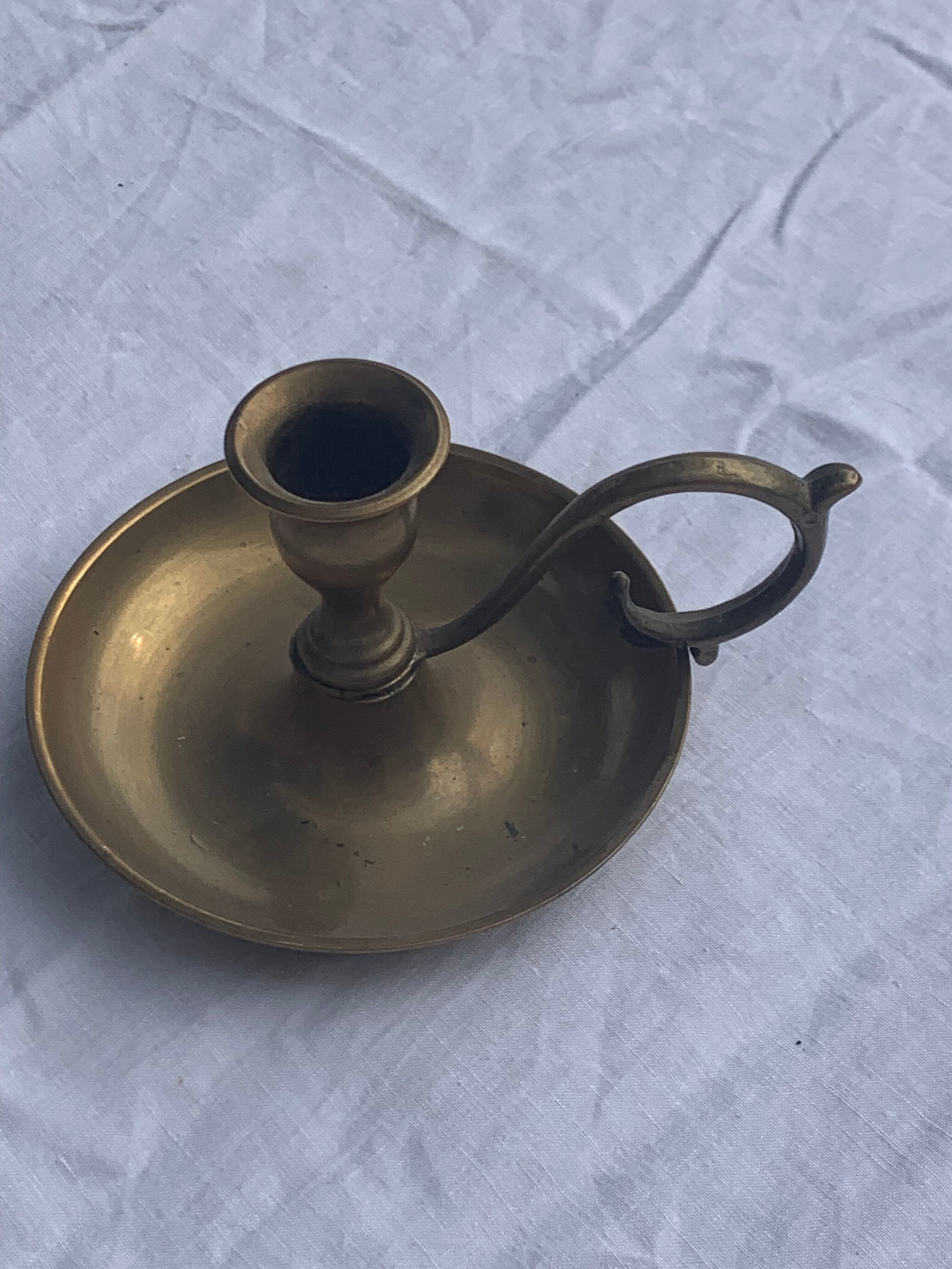 Antique thumb holder, vintage gilded brass cellar rat
