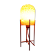 Cracked orange blown glass lamp