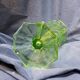 Antique Art Deco Bohemian uranium vase / geometric glass